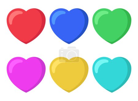 Illustration for Set Of Hearts in Multiple Colours - Royalty Free Image