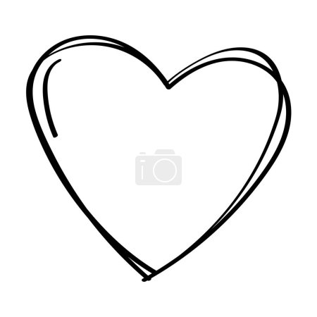 Illustration for Heart Hand Drawn Scribble Line - Royalty Free Image