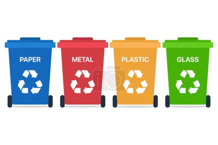 Illustration for Recycle Bins Trash Sorting - Royalty Free Image