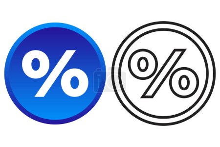 Ilustración de Porcentaje de gradiente de forma de signo y círculo de glifo - Imagen libre de derechos