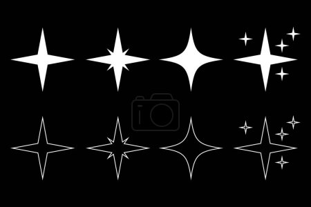 Ilustración de Conjunto de Glifos y Esquema de Chispas de Estrella - Imagen libre de derechos