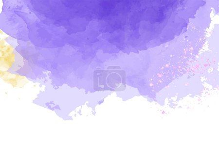 Illustration for Purple Pink And Yellow Watercolor Half Background - Royalty Free Image