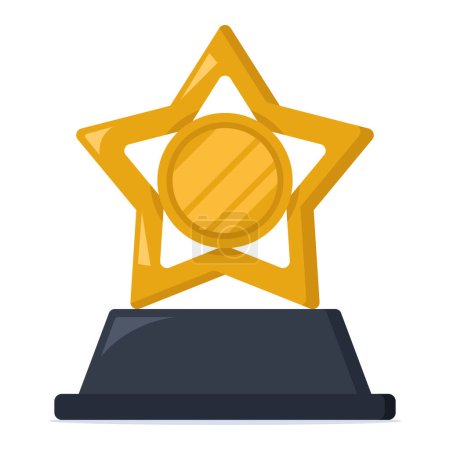 Illustration for Gold star trophy icon vector illustration - Royalty Free Image