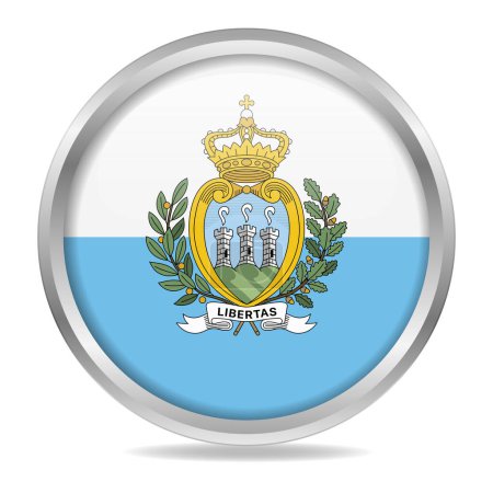 Ilustración de Círculo de botón de degradado de bandera de San Marino - Imagen libre de derechos