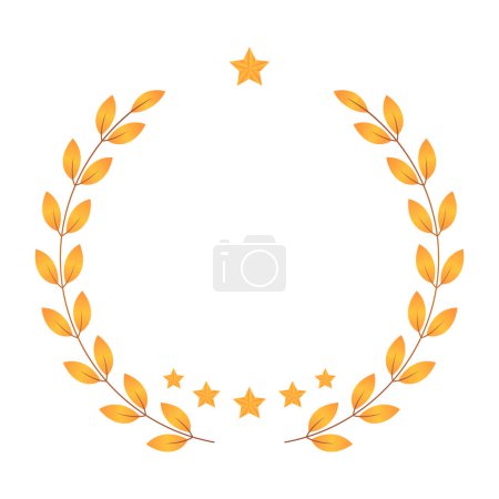 Illustration for Award Wheat Wreath In Gold Gradient - Royalty Free Image