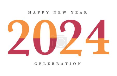 Illustration for 2024 Happy New Year Text Simple - Royalty Free Image