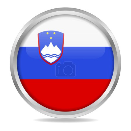 Ilustración de Eslovenia bandera degradado botón círculo, vector de ilustración - Imagen libre de derechos