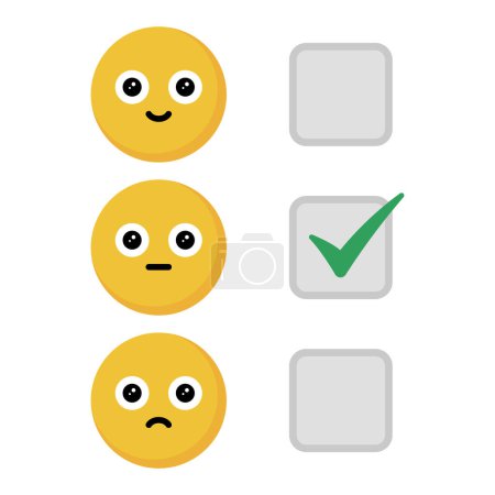 Ilustración de Opciones de retroalimentación emoji, ilustración de vectores - Imagen libre de derechos