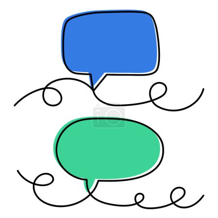 Ilustración de Burbujas de chat icono de comunicación, vector de ilustración - Imagen libre de derechos