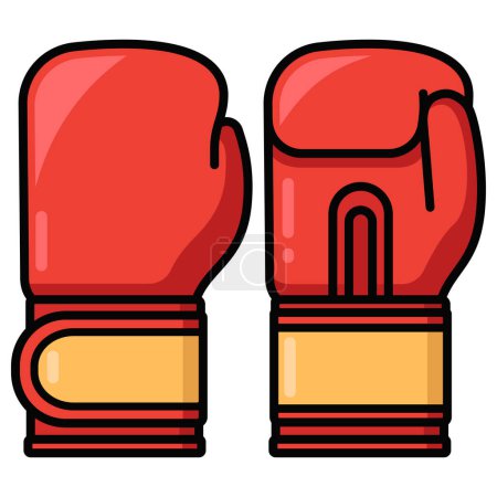Illustration for Boxing Gloves Cartoon Style icon - Royalty Free Image