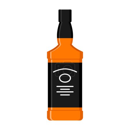 Illustration for Whiskey Bottle web icon vector illustration - Royalty Free Image