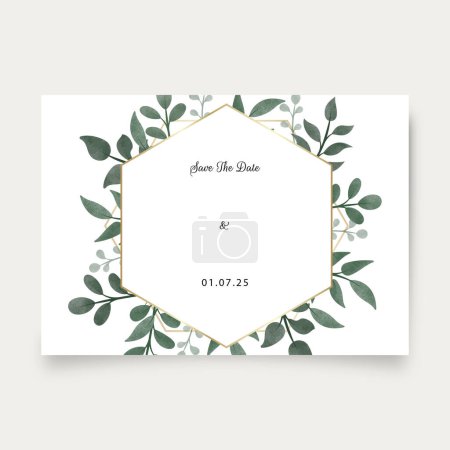 Illustration for Floral White Save  date Card icon, vector illustration - Royalty Free Image