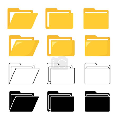 Illustration for Folder in Multiple Styles icon, vector illustration - Royalty Free Image