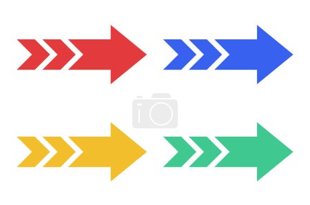 Illustration for Split Right Arrow Multiple Colours - Royalty Free Image