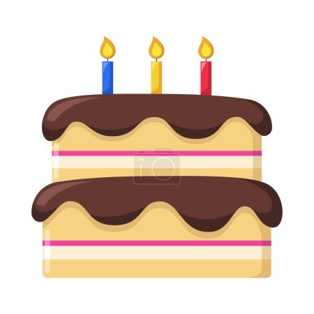 Téléchargez les illustrations : Boulangerie, illustration vectorielle icône gâteau - en licence libre de droit