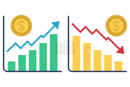 Illustration for Charts  web icon vector illustration - Royalty Free Image