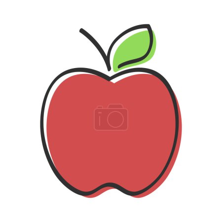 Téléchargez les illustrations : Icône de pomme illustration vectorielle - en licence libre de droit