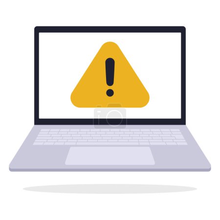 Illustration for Warning Laptop icon, vector illustration - Royalty Free Image