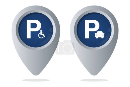 Téléchargez les photos : Épingles de stationnement et de stationnement handicapés - en image libre de droit