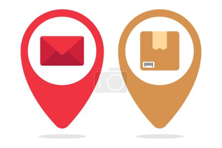 Illustration for Mail Location Pin icon vector illustration - Royalty Free Image