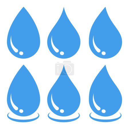 Téléchargez les illustrations : Icône de gouttelette d'eau, illustration vectorielle conception simple - en licence libre de droit