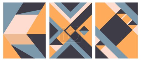 Geometric background, made of squares, triangles, parallelograms, vector