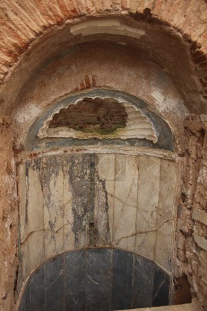 Niche fountain in the marble hall dwelling nr. 6 of the terrace houses in ancient Ephesus Turkey.