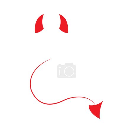 Illustration for Devil logo illustration vector template - Royalty Free Image