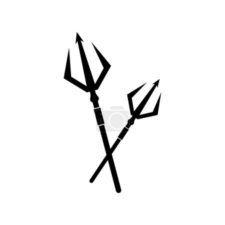 Ilustración de Trident logo ilustración diseño plano - Imagen libre de derechos