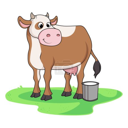 Vaca linda Animal Cartoon Vector Clipart 