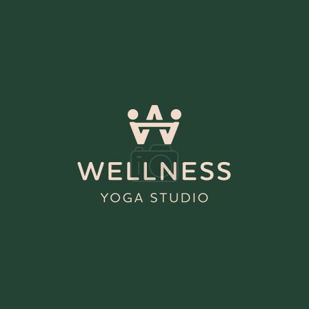 Ilustración de Logo Letra W Wellness Yoga Studio para Freepik - Imagen libre de derechos