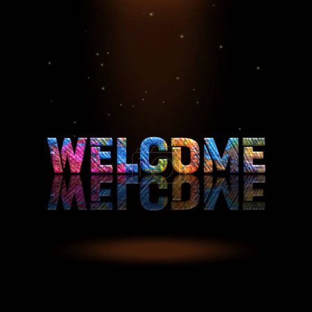 Photo for 3D Animation Graphics Design, Welcome Text Effects. - Royalty Free Image