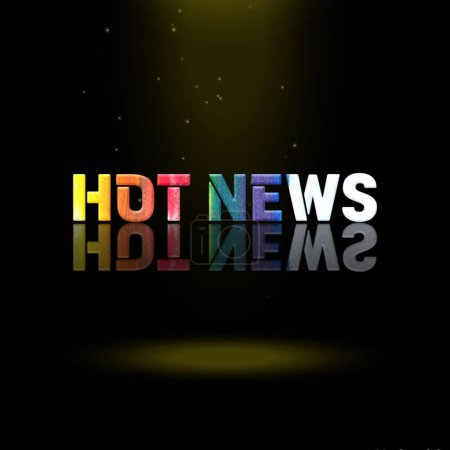 Photo for 3D Animation Graphics Design, HOT NEWS Text Effects. - Royalty Free Image