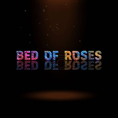 Photo for 3D Animation Graphics Design, BED OF ROSES Text Effects. - Royalty Free Image