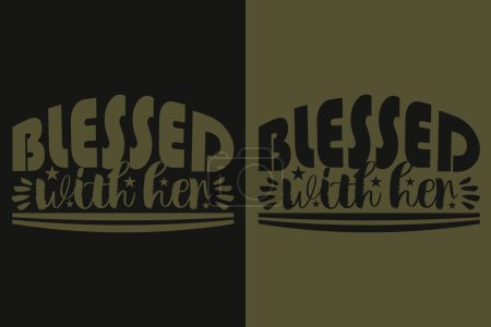 Blessed With Her T-Shirt, Thankful, Thankful Shirt, Fall Shirt, Fall Vibes, Hello Pumpkin, Thanksgiving T-Shirt, Cute Thankful, Fall T-Shirt, Grateful Shirt, Heart T-Shirt, Family Shirt, Women's Thanksgiving T-Shirt, Thanksgiving Vacation Shirt
