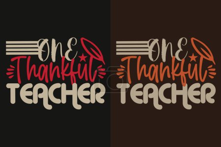 One Thankful Teacher, Thankful, Thankful Shirt, Fall Shirt, Fall Vibes, Hello Pumpkin, Thanksgiving T-Shirt, Cute Thankful, Fall T-Shirt, Grateful Shirt, Heart T-Shirt, Family Shirt, Women's Thanksgiving T-Shirt, Thanksgiving Vacation Shirt