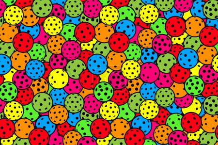 Illustration for Various types of colorful pickleball balls - Royalty Free Image