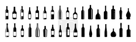 Illustration for Collection of wine bottle silhouettes - Royalty Free Image