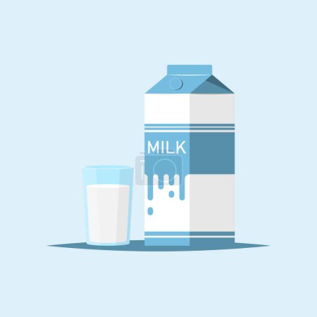 Photo for Milk carton and glass on isolated background, Vector illustration. - Royalty Free Image