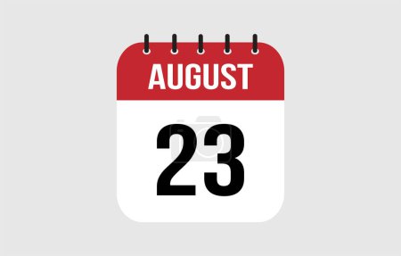 23 August Calendar. August Calendar Vector Illustration.