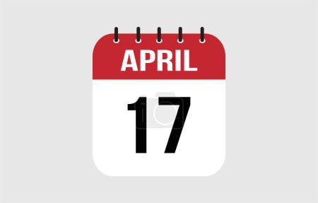 17 April Calendar. April Calendar Vector Illustration.