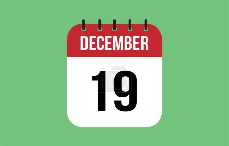 19 December Calendar. December Calendar Vector.