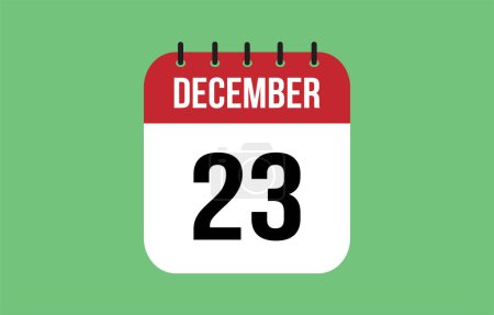 23 December Calendar. December Calendar Vector.