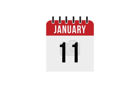 Kalendervektor vom 11. Januar. Flacher Vektor tägliches Kalendersymbol. Kalender-Icon-Vektor.