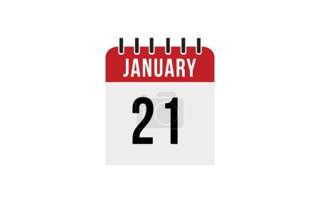 21. Januar Kalendervektor. Flacher Vektor tägliches Kalendersymbol. Kalender-Icon-Vektor.