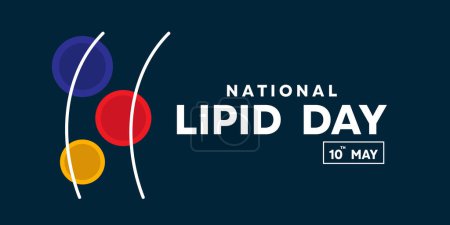Lipid Day. Ideal für Karten, Banner, Poster, soziale Medien und vieles mehr. Dunkelblauer Hintergrund. 
