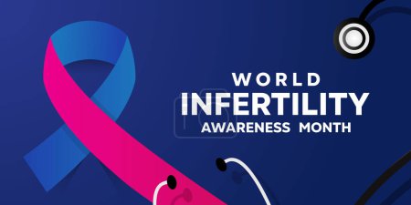 Illustration for World Infertility Awareness Month. Great for cards, banners, posters, social media and more. Blue background. - Royalty Free Image