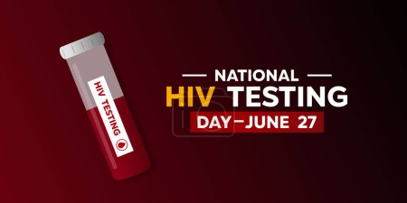 National Hiv Testing Day. Great for cards, banners, posters, social media and more. Red background.