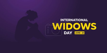 Illustration for International Widows Day. Great for cards, banners, posters, social media and more. Purple background. - Royalty Free Image
