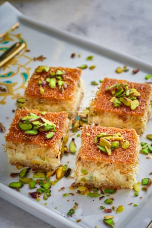 Photo for Turkish baklava sweets with pistachios - Royalty Free Image